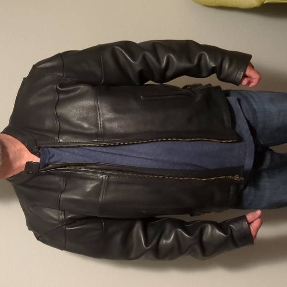 Motorcycle full Leather mens leather Coat jacket w/ gun pocket USA 🇺🇸 - Picture 6 of 14